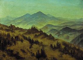 Caspar David Friedrich Landschaft mit dem Rosenberg in der bohmischen Schweiz oil painting image